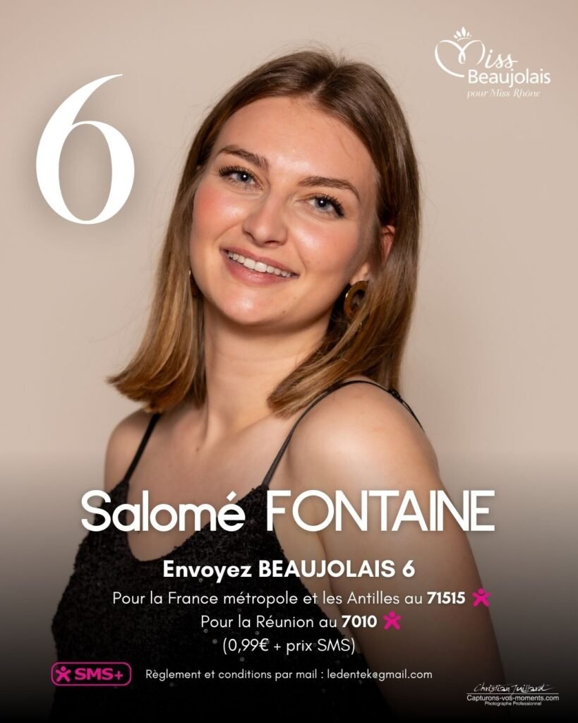 Salomé Fontaine - candidate à l'élection miss beaujolais 2026