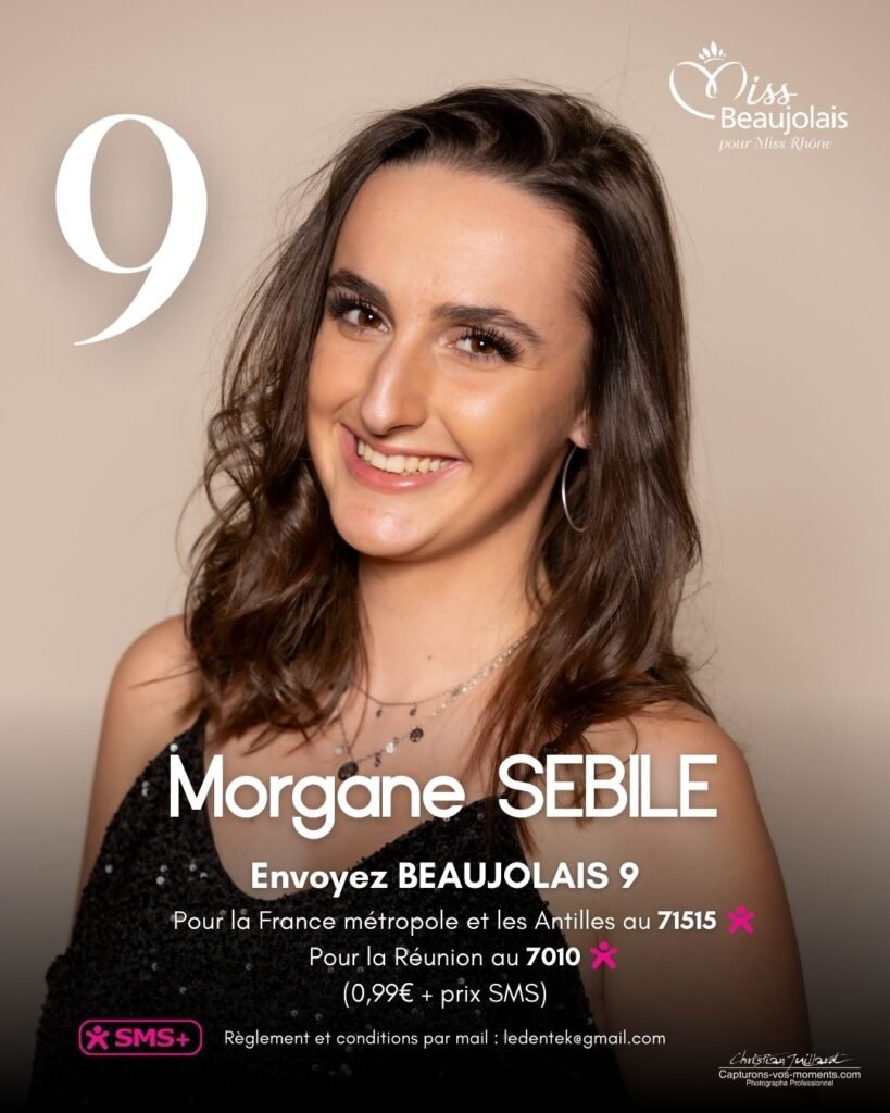 Morgane Sebile N°9candidate à l'élection miss beaujolais 2026